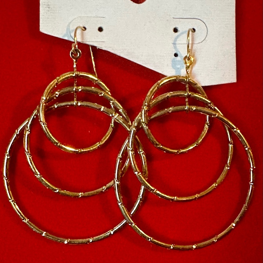 Bamboo style hoop earrings